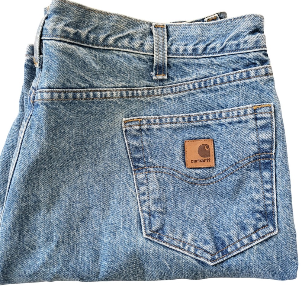 Carhartt Mens Relaxed Fit Jeans Light Wash Blue 42x30 Workwear Denim B460 LVB‎